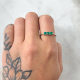 Anillo Trinity Esmeraldas 36pts 1.85gr / T7 1/2 / Oro Blanco 18K