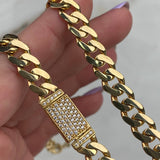 Cadena Cubana 48.25gr / 60cm / 7.9mm Circones Blancos Oro Amarillo Nac.Esp (Oferta)