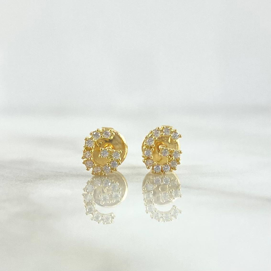 Topos Letra G 0.75gr / 6mm Circones Blancos Oro Amarillo