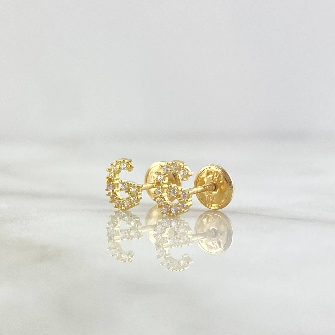Topos Letra G 0.75gr / 6mm Circones Blancos Oro Amarillo