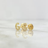 Topos Letra G 0.75gr / 6mm Circones Blancos Oro Amarillo