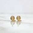 Topos Letra L 0.6gr / 6mm Circones Blancos Oro Amarillo 18K