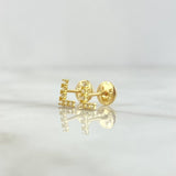 Topos Letra L 0.55gr / 6mm Circones Blancos Oro Amarillo 18K ©