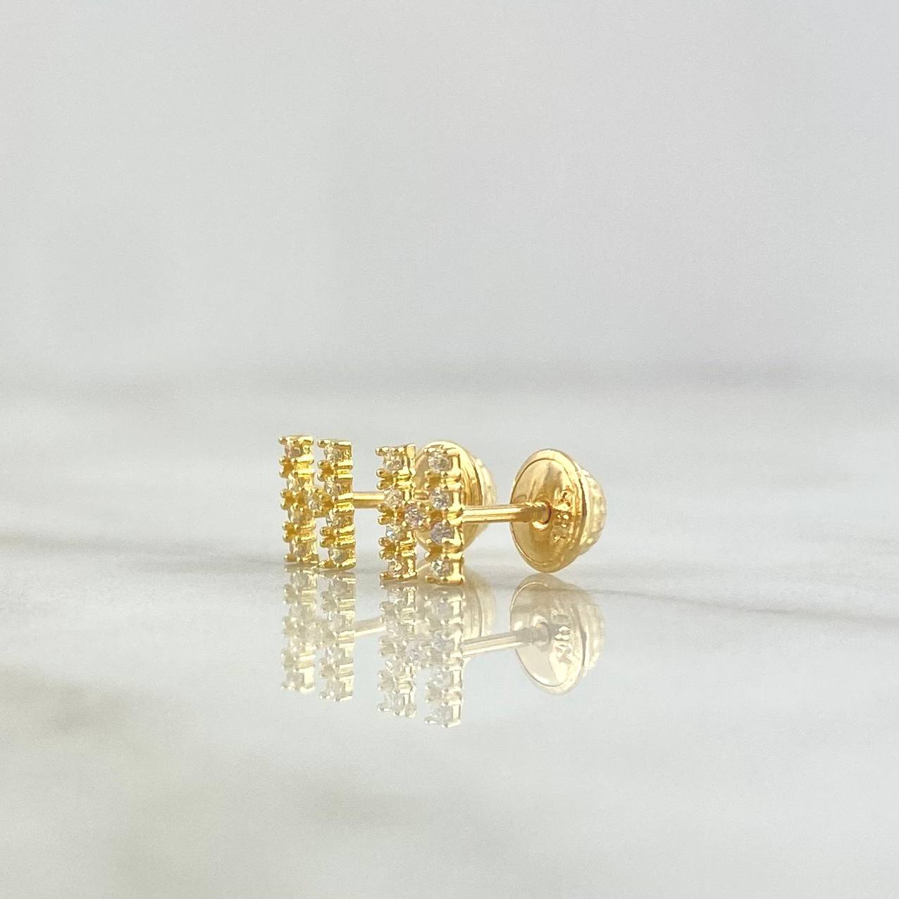 Topos Letra H 0.7gr / 6mm Circones Blancos Oro Amarillo