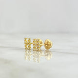 Topos Letra H 0.7gr / 6mm Circones Blancos Oro Amarillo