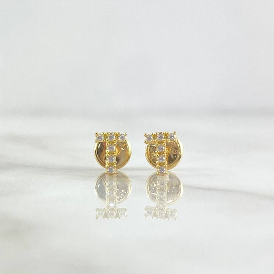 Topos Letra T 0.6gr / 6mm Circones Blancos Oro Amarillo