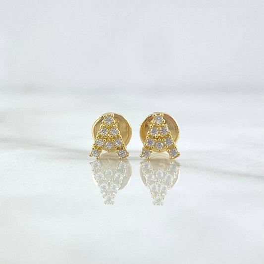 Topos Letra A 0.7gr / 6mm Circones Blancos Oro Amarillo 18K ©