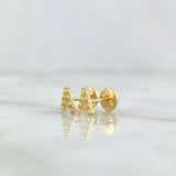 Topos Letra A 0.7gr / 6mm Circones Blancos Oro Amarillo 18K *