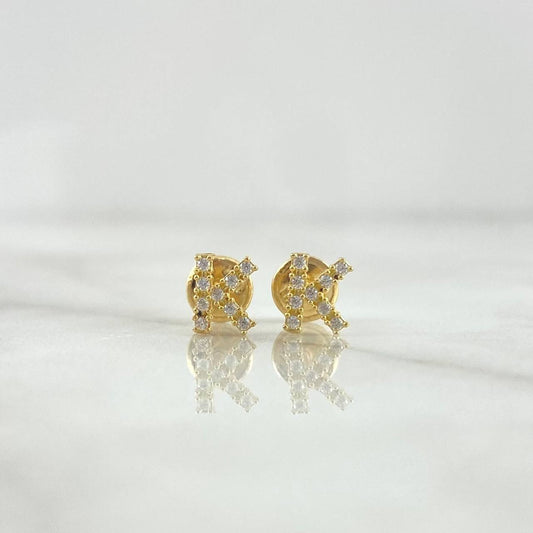 Topos Letra K 0.7gr / 6mm Circones Blancos Oro Amarillo