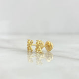 Topos Letra K 0.7gr / 6mm Circones Blancos Oro Amarillo 18K *