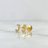 Topos Letra J 0.6gr / 6mm Circones Blancos Oro Amarillo