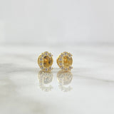 Topos Letra C 0.65gr / 6mm Circones Blancos Oro Amarillo 18K ©
