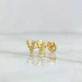 Topos Letra V 0.65gr / 6mm Circones Blancos Oro Amarillo
