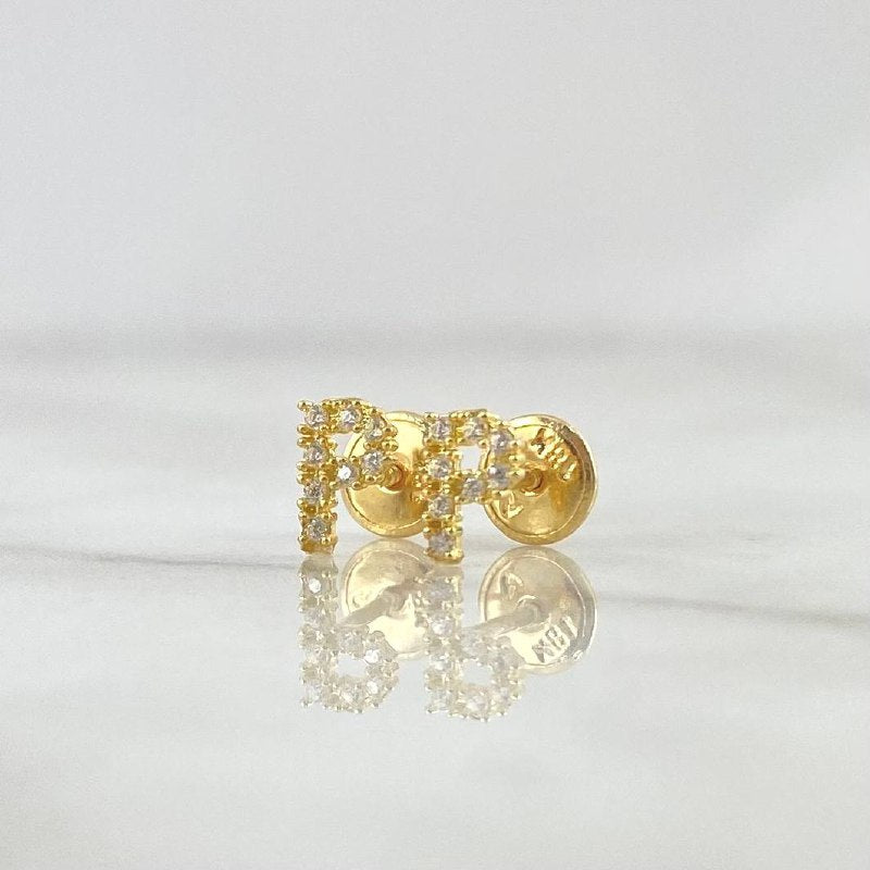 Topos Letra P 0.65gr / 6mm Circones Blancos Oro Amarillo