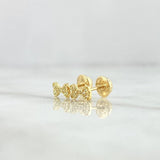 Topos Moño 0.7gr / 7mm Circones Blancos Oro Amarillo