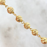 Pulso Tipo Militar 5.3gr / 19.5cm / 5mm Bolas Diamantadas Oro Amarillo ©