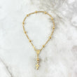 Tobillera Denario Virgen Milagrosa 4.2gr / 25.5cm / 5mm Bolas Lisas Oro Amarillo