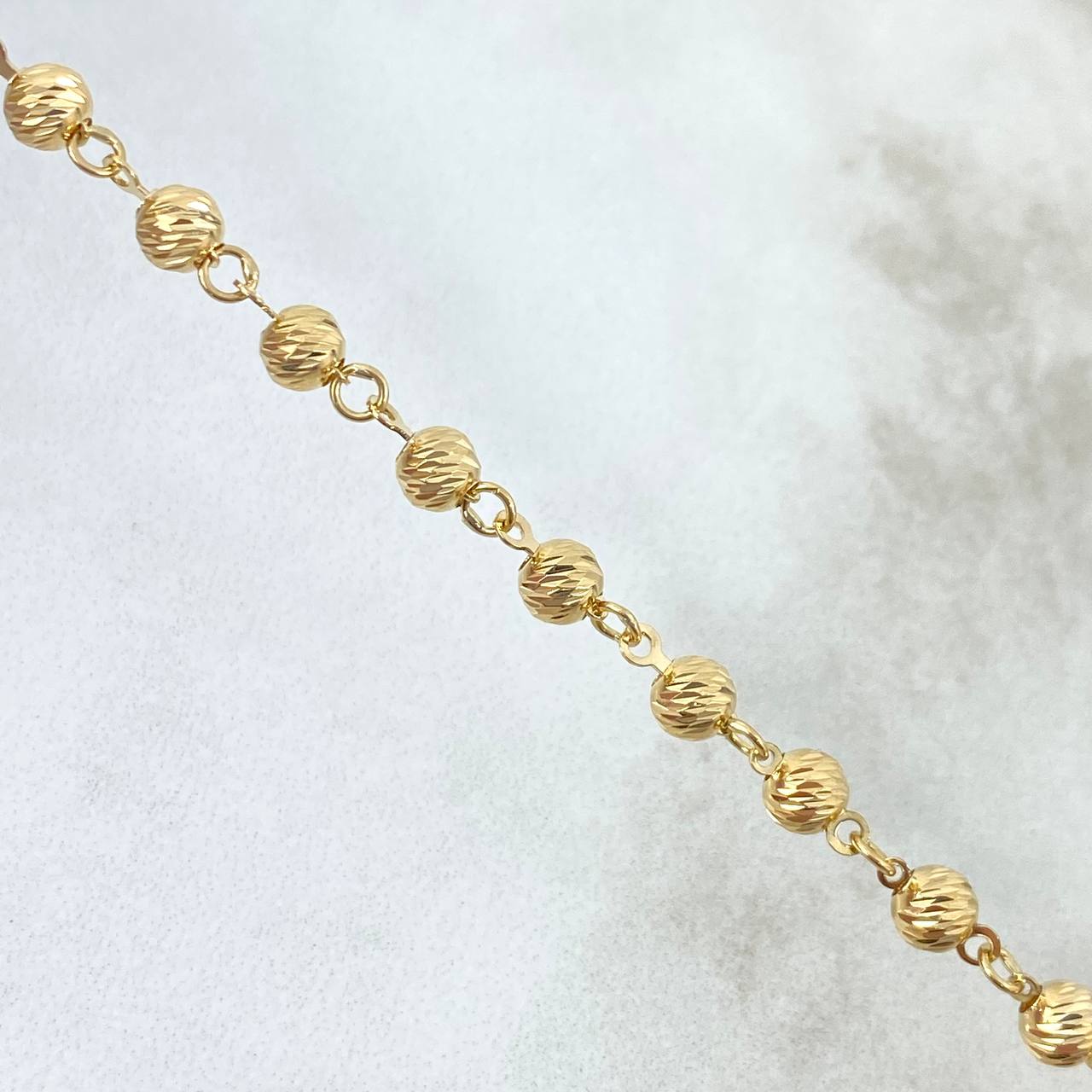 Pulso Militar 4.55gr / 20cm / 4mm Diamantada Oro Amarillo 18K