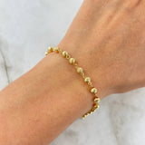 Pulso Militar 4.55gr / 20cm / 4mm Diamantada Oro Amarillo 18K