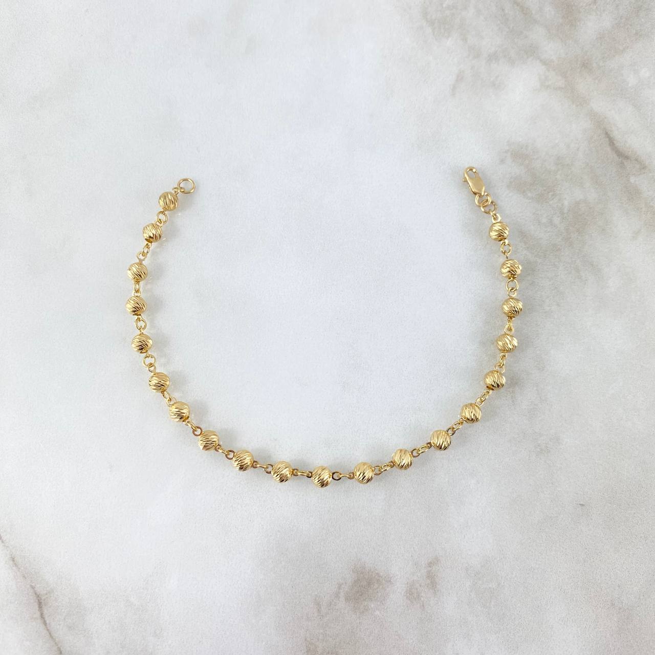 Pulso Militar 4.55gr / 20cm / 4mm Diamantada Oro Amarillo 18K