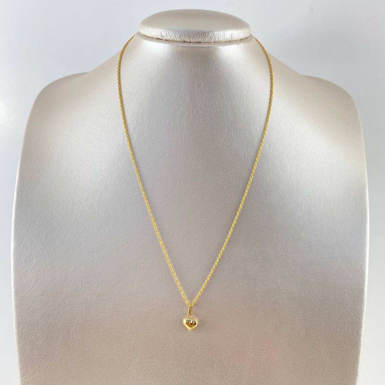 Cadena Lazo 0.8gr / 45cm + Dije Corazón 0.3gr / 1.3cm Oro Amarillo (Oferta)