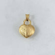 Dije Corazón Rayado Candado 1.35gr / 2.4cm / Troquelado Oro Amarillo