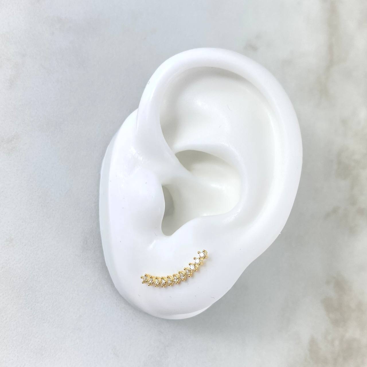 Topos Arco Estela 1.05gr / 1.7cm / Circones Blancos Oro Amarillo 18K