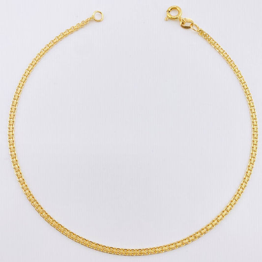 Tobillera China 2.5gr / 25cm / 2.2mm +1 Oro Amarillo 18K *