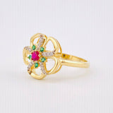 Anillo Flor 3.2gr / T7 1/4 / Oro Amarillo 18K ©