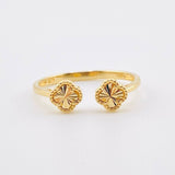 Anillo Doble Trebol 1.95gr / T7 3/4 / Oro Amarillo Nac.Esp. 18K ©