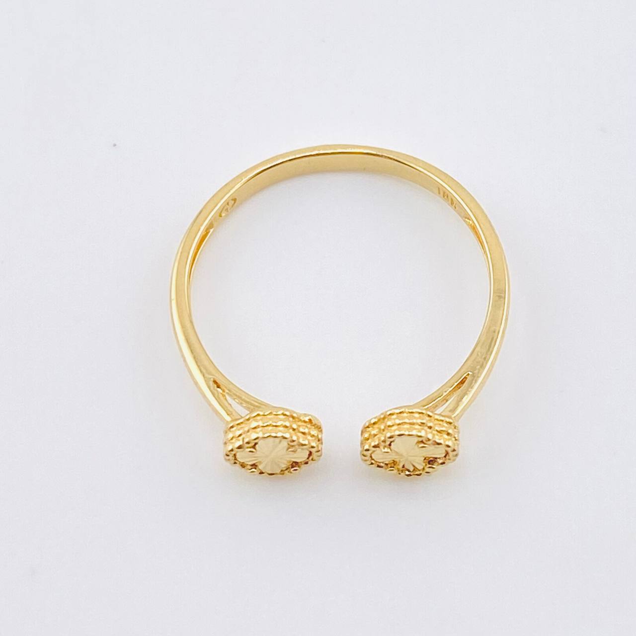 Anillo Doble Trebol 1.8gr / T6 / Oro Amarillo Nac.Esp. 18K *