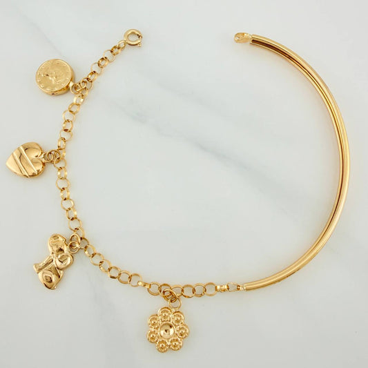 Pulso Charms 5.8gr / 17.5cm / 4mm Oro Amarillo 18K %