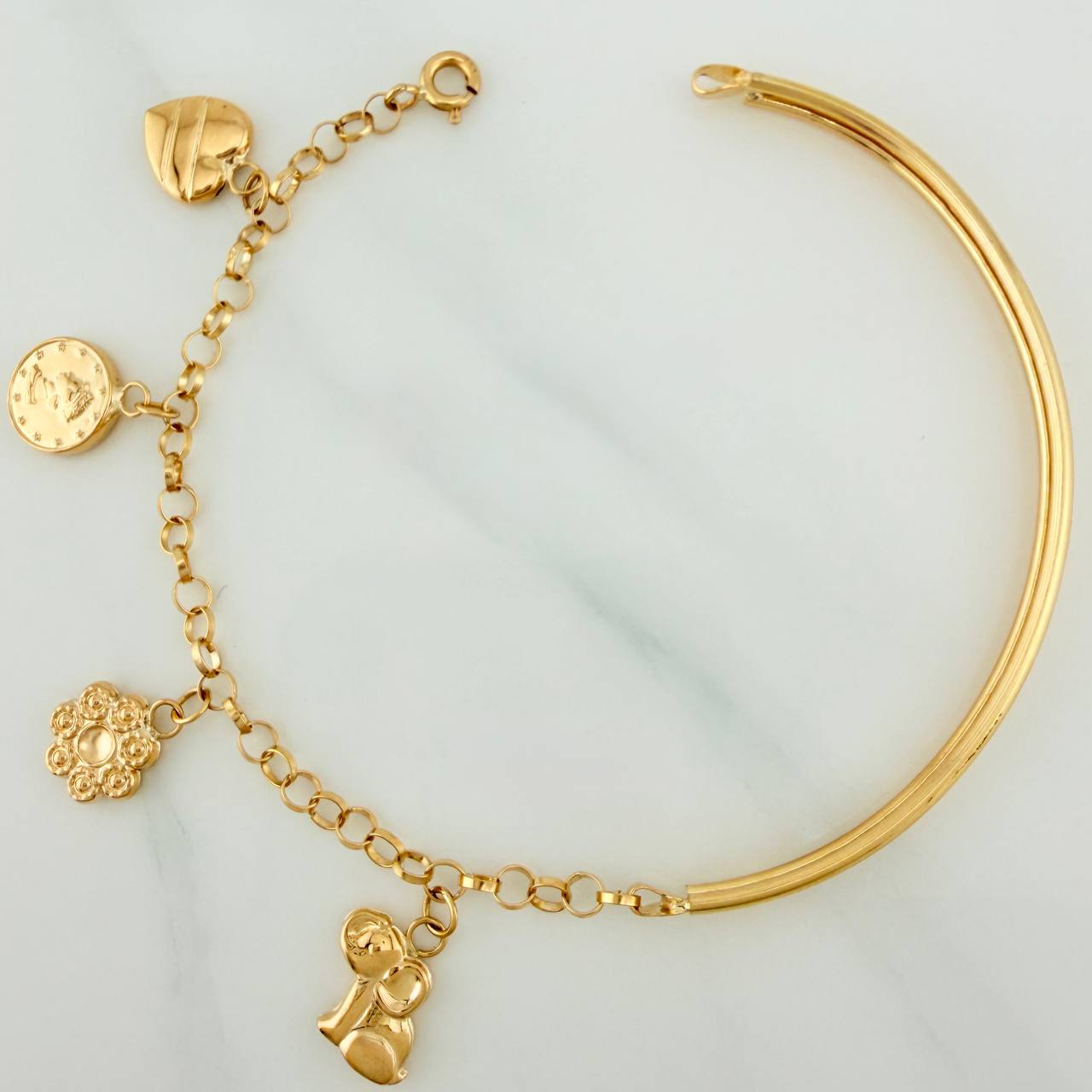 Pulso Charms 5.75gr / 17cm / 4mm Oro Amarillo 18K %
