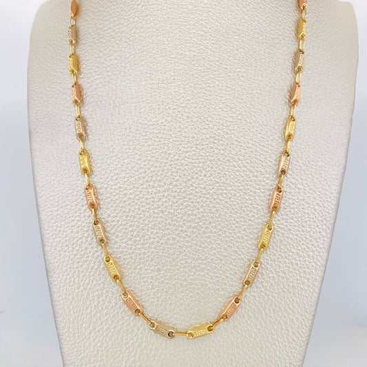 Cadena Rustica Tribal 10.15g / 60cm / 3.6mm Tres Oros 18K