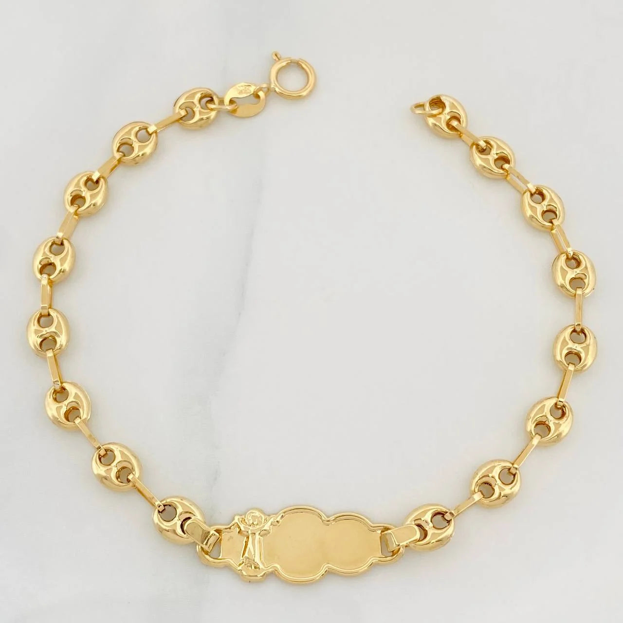Pulso Bebé GC Placa Nube Divino Niño 1.85g / 14.8cm / 3.5mm Oro Amarillo 18K
