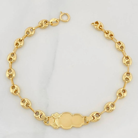 Pulso GC Placa Nube Divino Niño 2g / 15cm / 3.5mm Oro Amarillo 18K