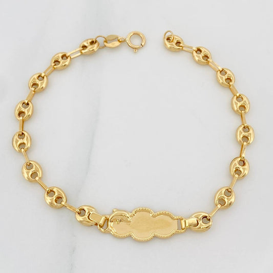 Pulso GC Placa Nube Delfin 2.6g / 16.5cm / 4.8mm Oro Amarillo 18K