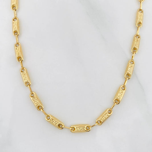 Cadena Rustica Tribal 10.4g / 60cm / 3.45mm Oro Amarillo 18K