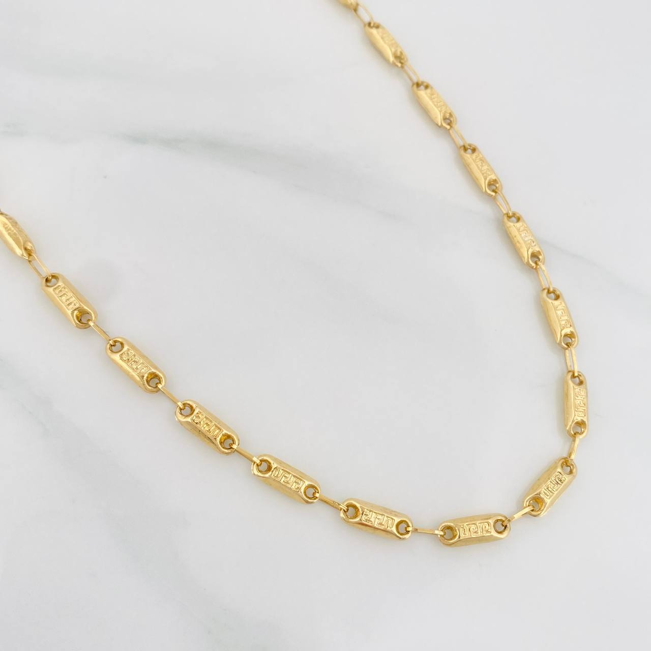 Cadena Rustica Tribal 10.4g / 60cm / 3.45mm Oro Amarillo 18K