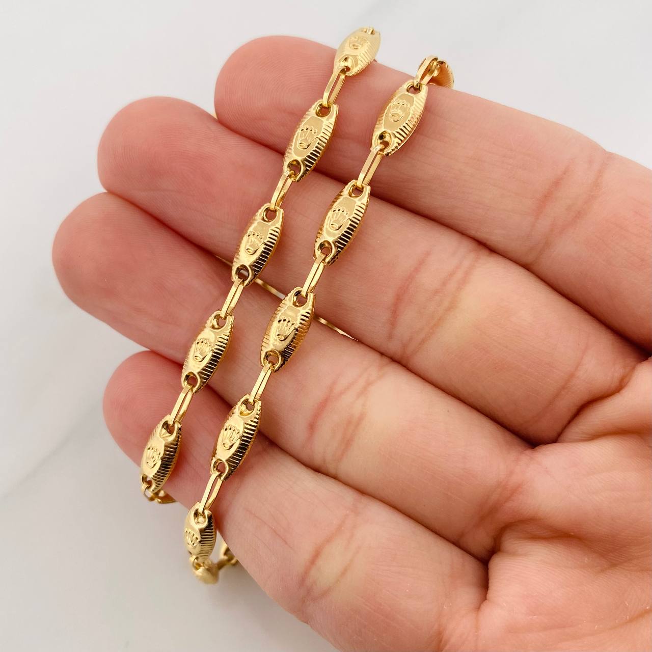 Cadena Rustica Corona 10.25g / 60cm / 4.6mm Oro Amarillo 18K