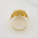 Anillo Sello Bordeado Brújula 3.45g / T8 1/2 Oro Amarillo 18K