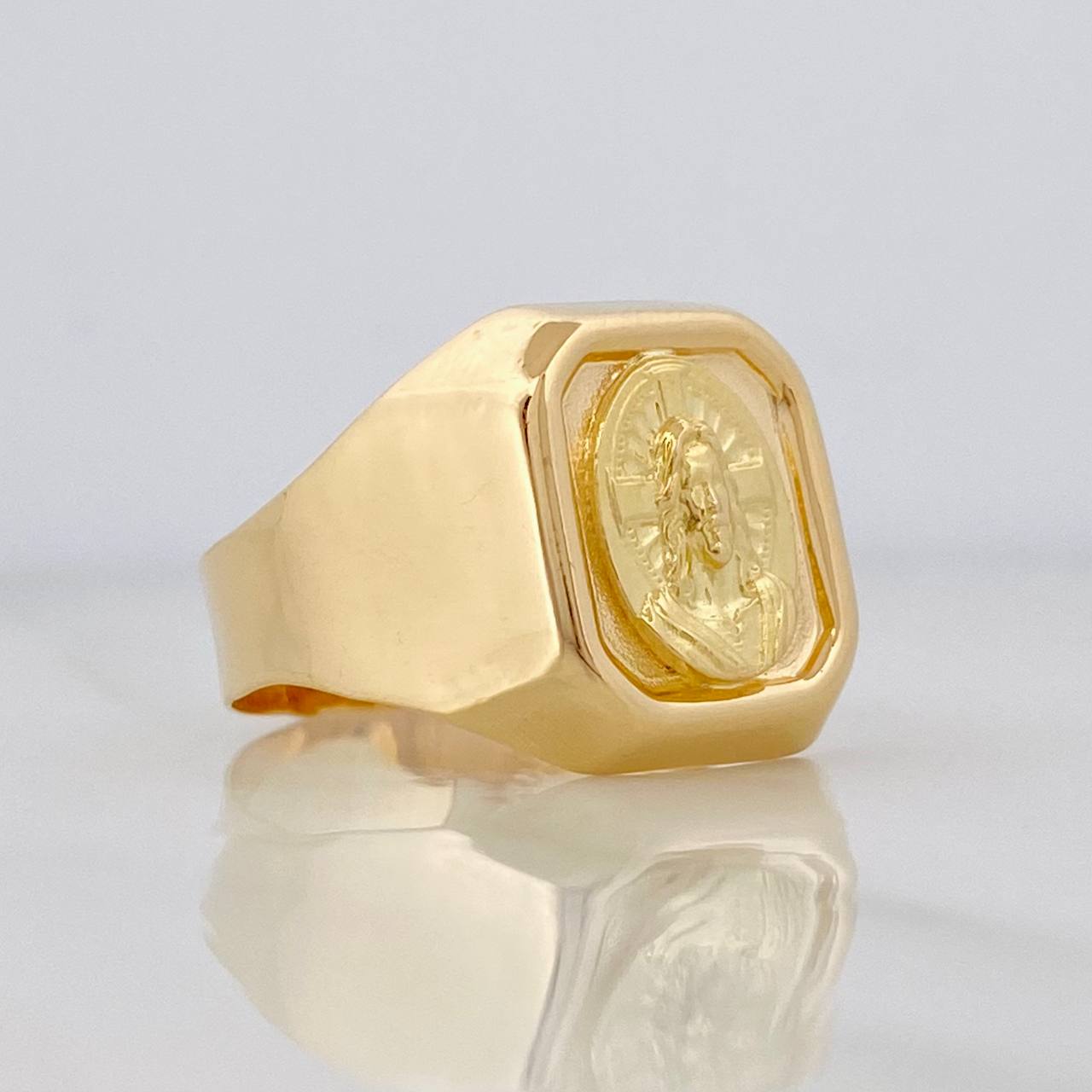 Anillo Sagrado Corazón de Jesús 3.85g / T10 Oro Amarillo 18K