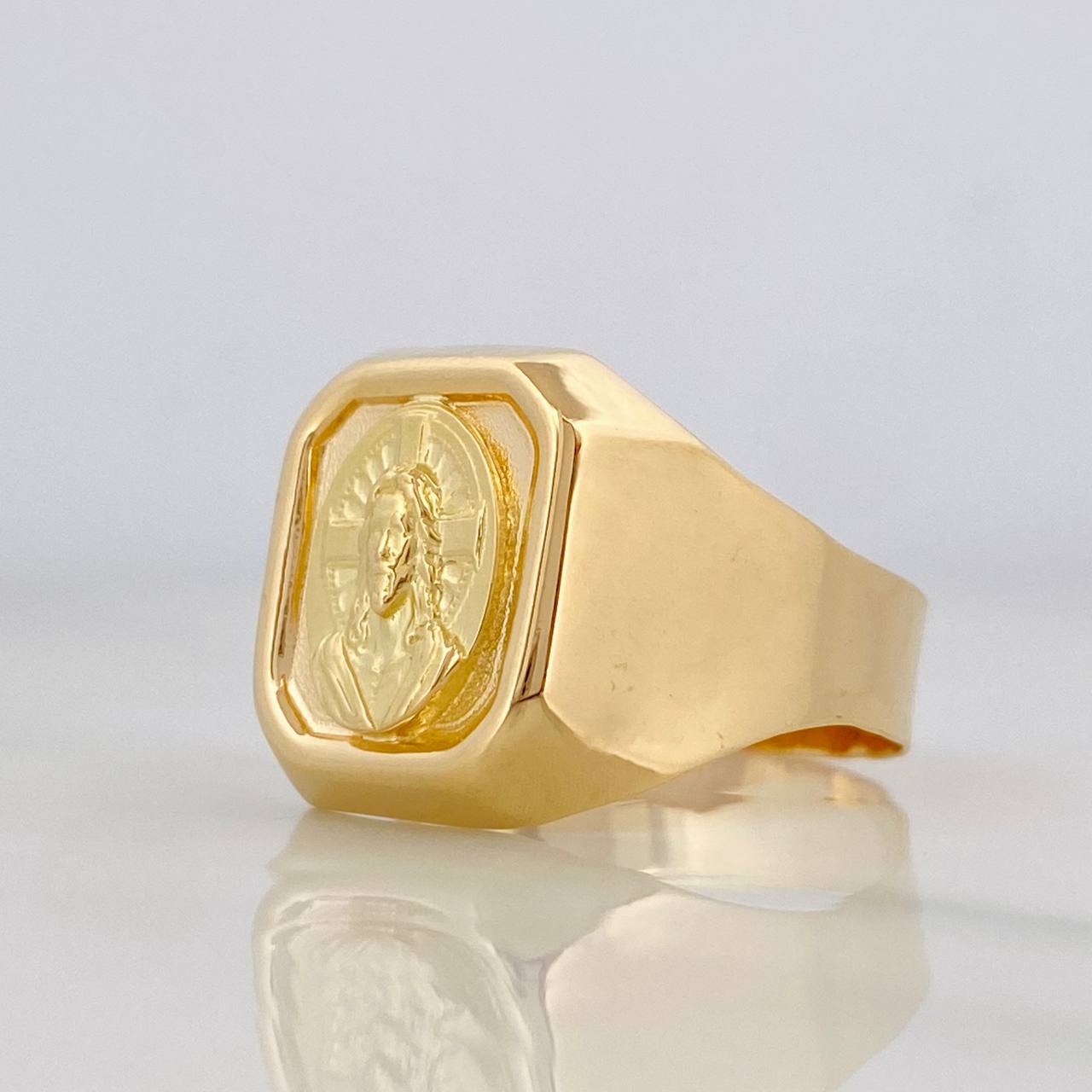 Anillo Sagrado Corazón de Jesús 3.85g / T10 Oro Amarillo 18K