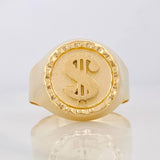 Anillo Sello Signo Pesos 3.45g / T9 3/4 Oro Amarillo 18K