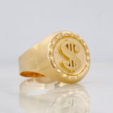 Anillo Sello Signo Pesos 3.45g / T9 3/4 Oro Amarillo 18K