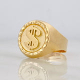 Anillo Sello Signo Pesos 3.45g / T9 3/4 Oro Amarillo 18K