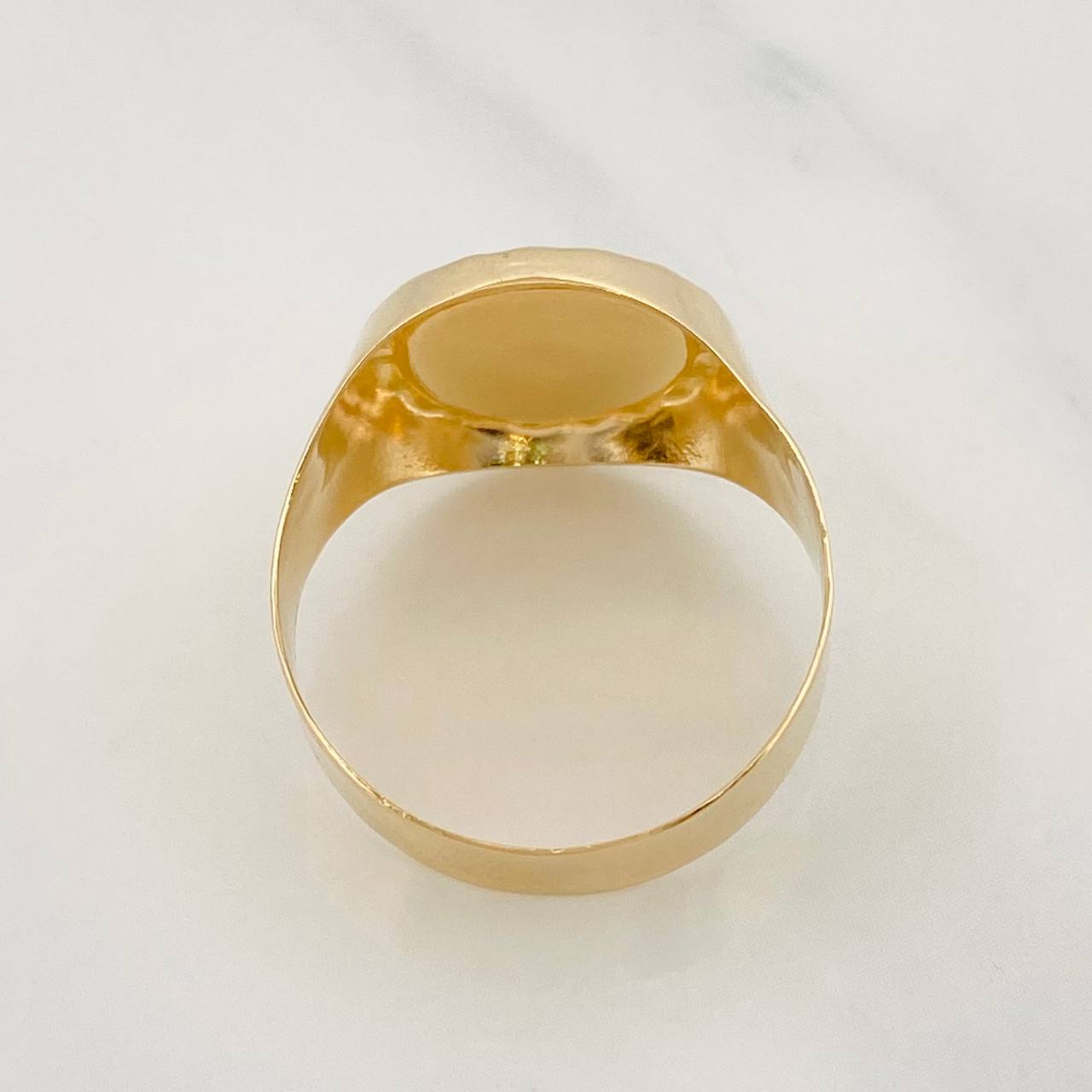 Anillo Sello Signo Pesos 3.45g / T9 3/4 Oro Amarillo 18K