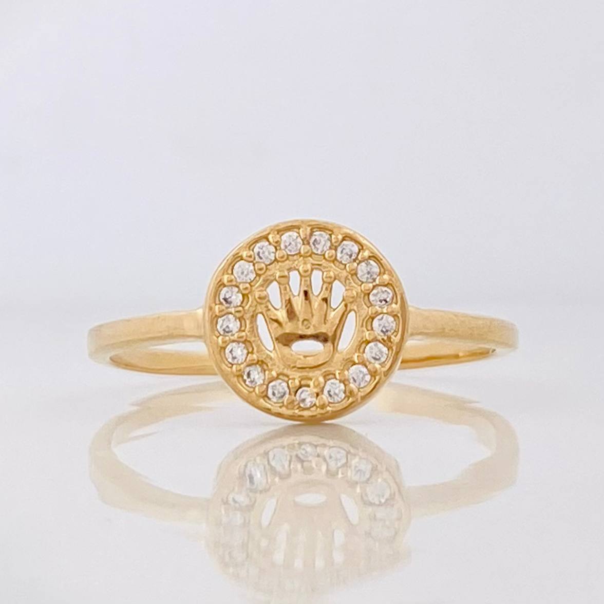 Anillo Corona 1.95g / T7 1/2 Oro Amarillo 18K