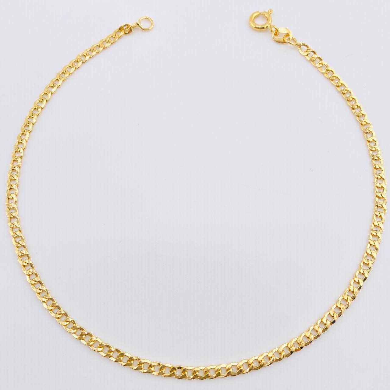 Tobillera Cubana 2.4gr / 25cm / 2.7mm Oro Amarillo +1 18K