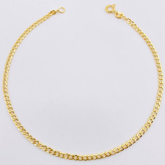 Tobillera Cubana 2.4gr / 25cm / 2.8mm Oro Amarillo +1 18K ©